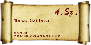 Abrus Szilvia névjegykártya