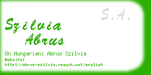 szilvia abrus business card